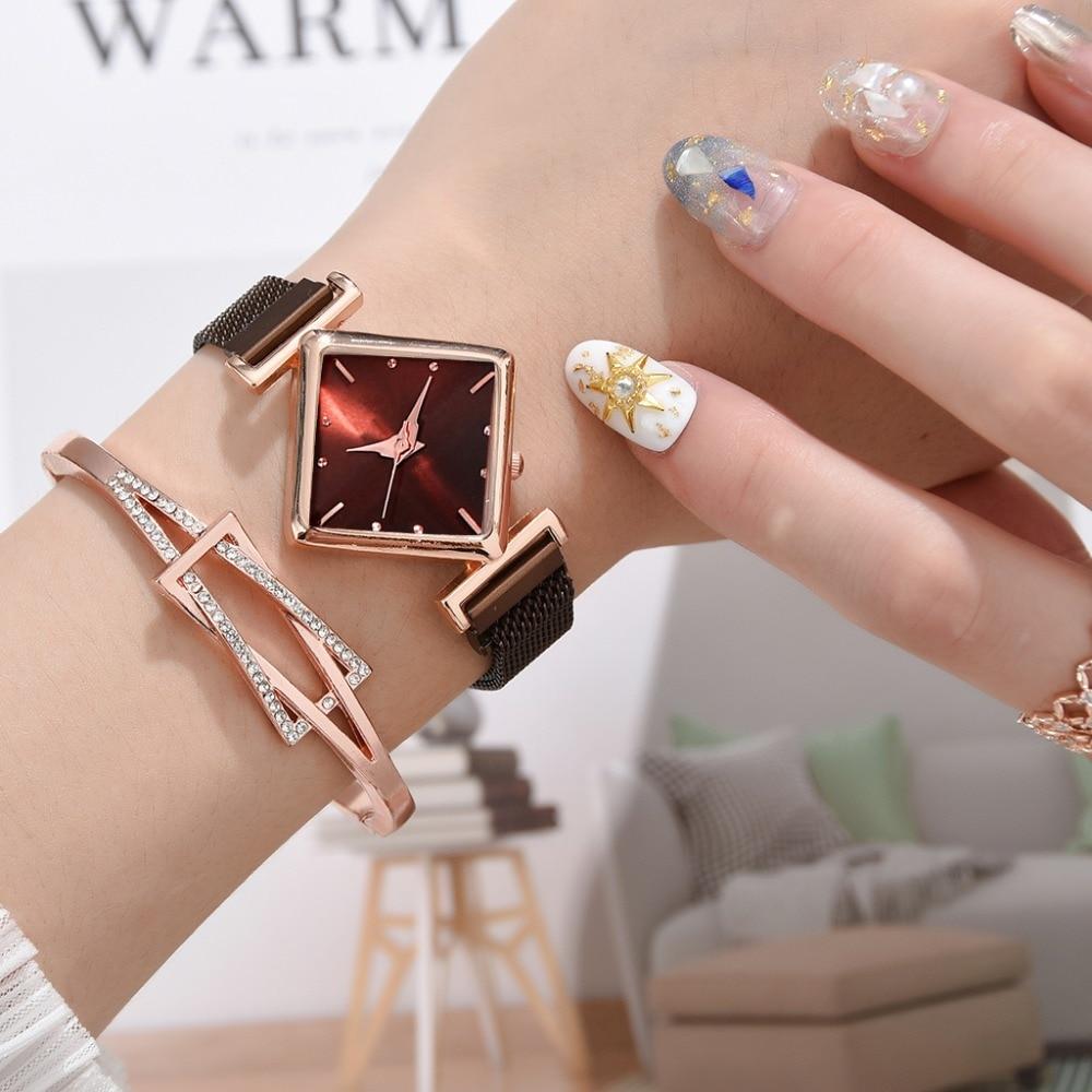 Luxury Women's Square Diamond Watch