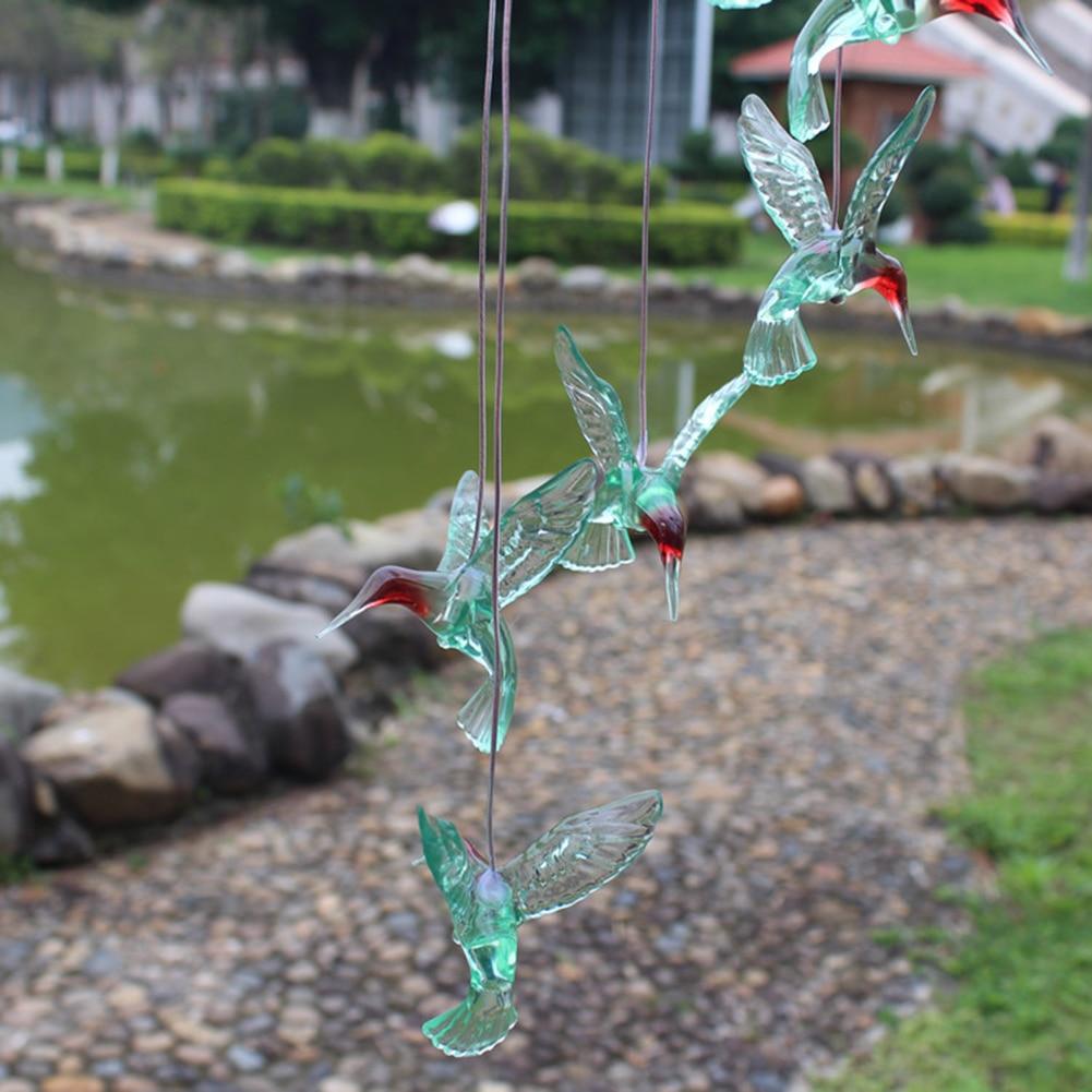 Solar LED Lights Hummingbird Wind Chimes