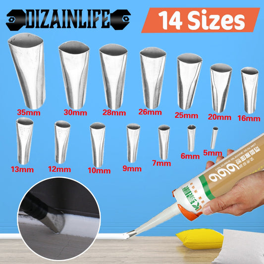 Stainless Steel Caulk Nozzle Applicator Set (14PCS)