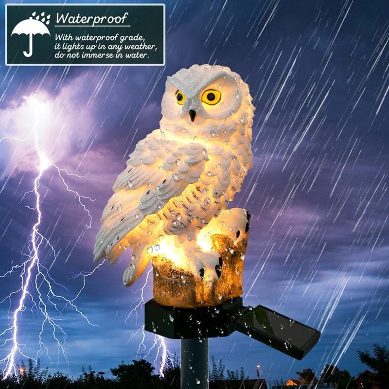 Solar Powered Waterproof Garden Owl LED Lamp