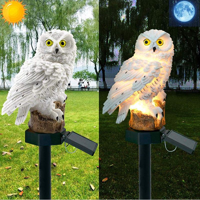 Solar Powered Waterproof Garden Owl LED Lamp