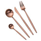 Gold Round Cutlery Set  Stainless Steel (4pcs