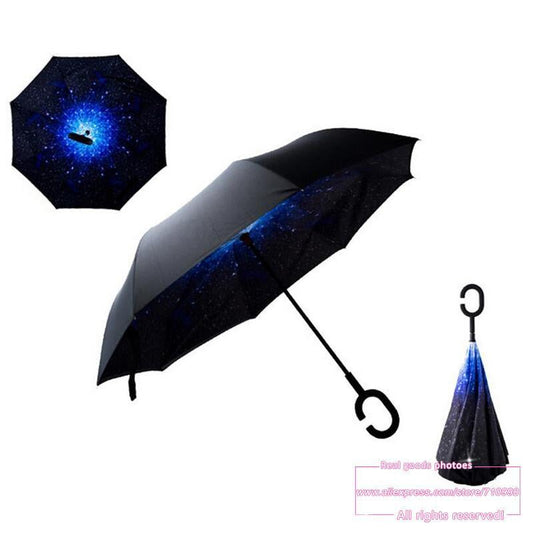 UPSIDE DOWN ANTI-DRIP UMBRELLA - Indigo-Temple