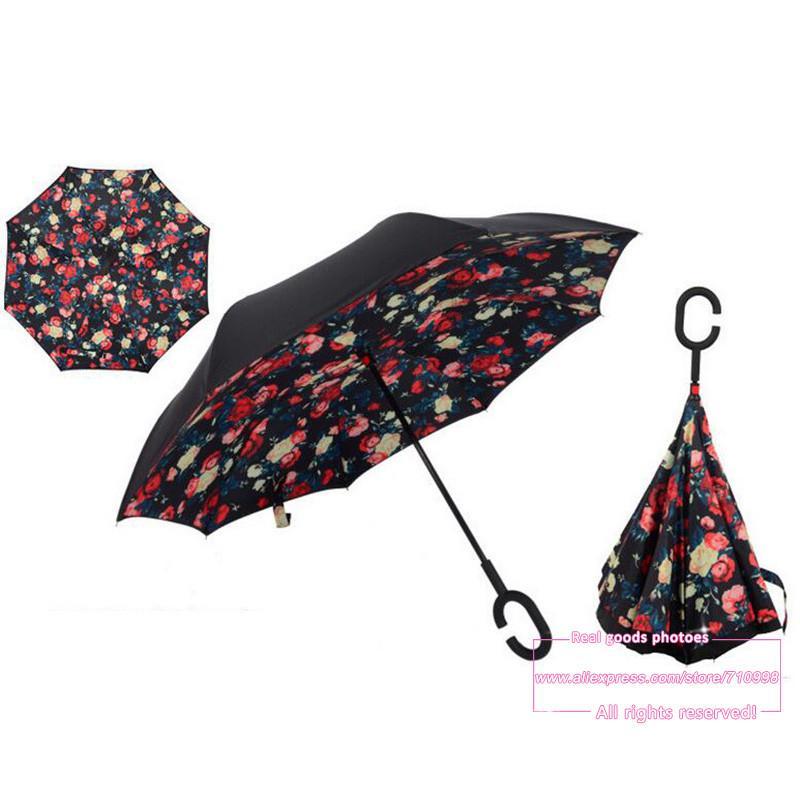 UPSIDE DOWN ANTI-DRIP UMBRELLA - Indigo-Temple