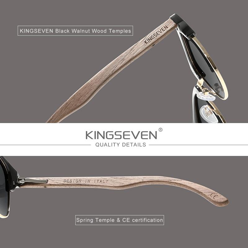 KINGSEVEN™ Black Walnut Wooden Polarized Sunglasses