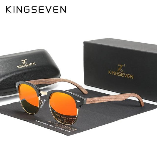 KINGSEVEN™ Black Walnut Wooden Polarized Sunglasses