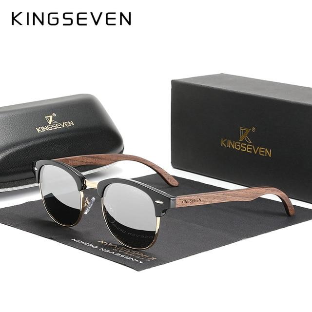 KINGSEVEN™ Black Walnut Wooden Polarized Sunglasses