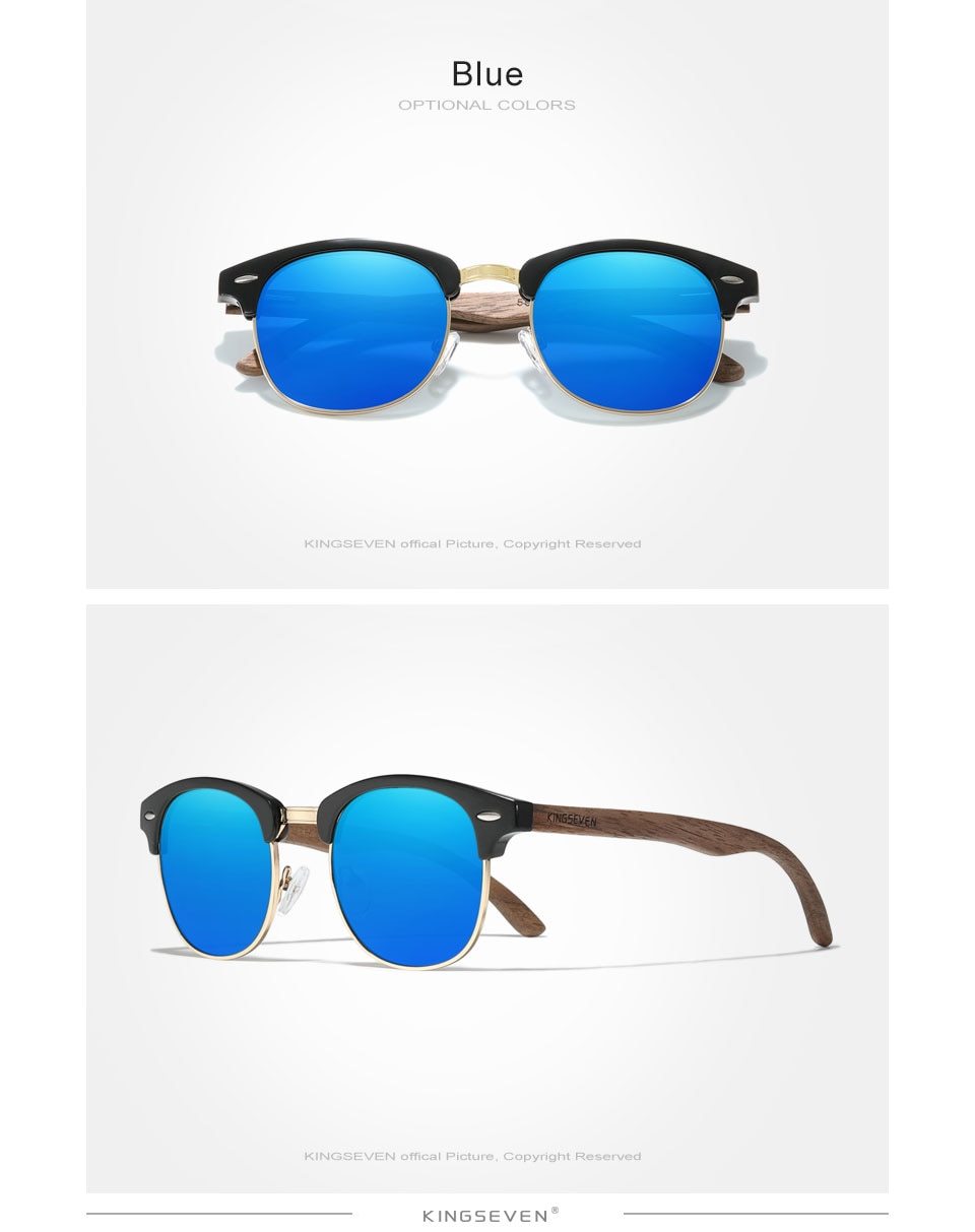 KINGSEVEN™ Black Walnut Wooden Polarized Sunglasses