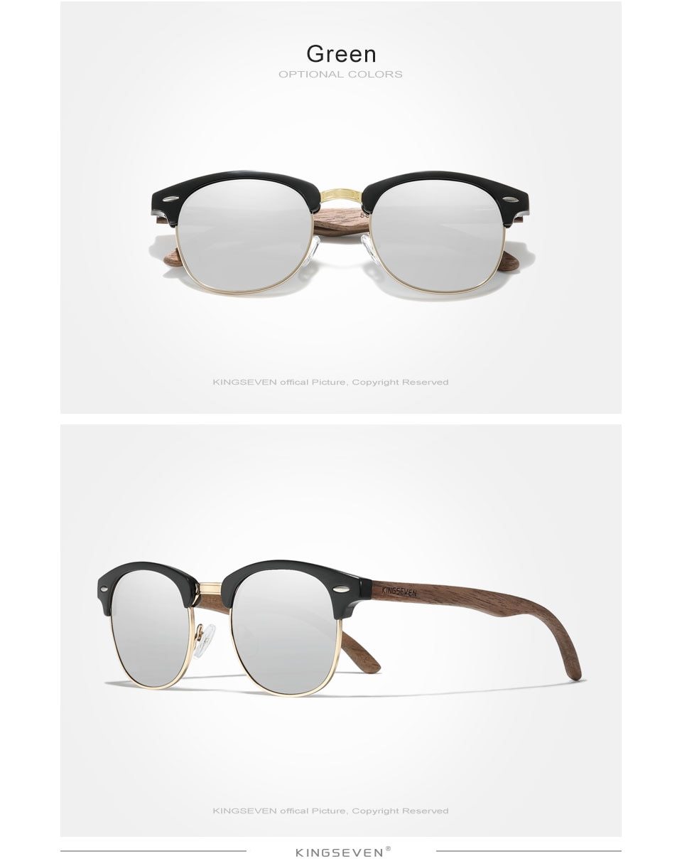 KINGSEVEN™ Black Walnut Wooden Polarized Sunglasses