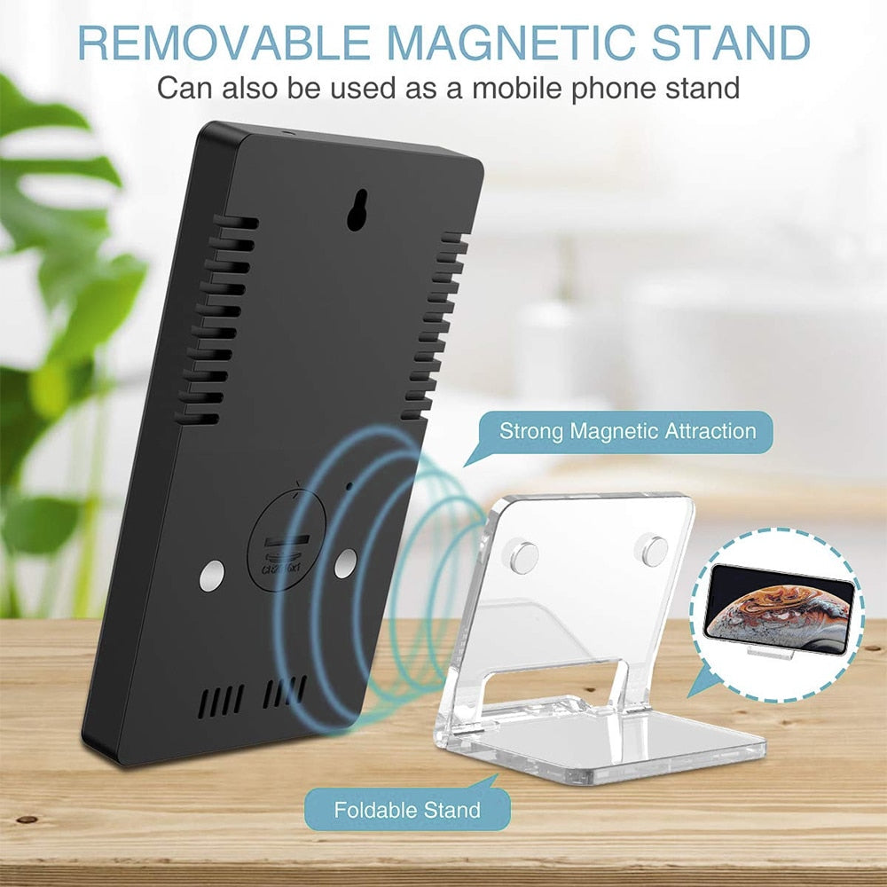 Stylish Multifunctional LED Mirror Alarm Clock