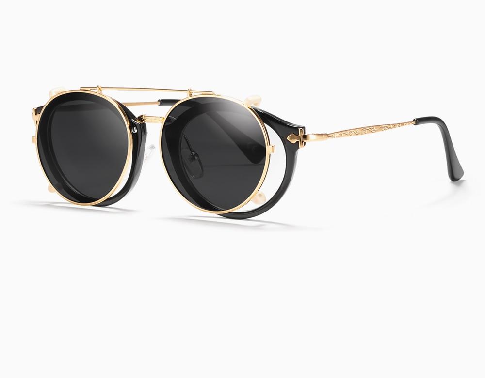 KDEAM™ Retro Steampunk Clip On Sunglasses