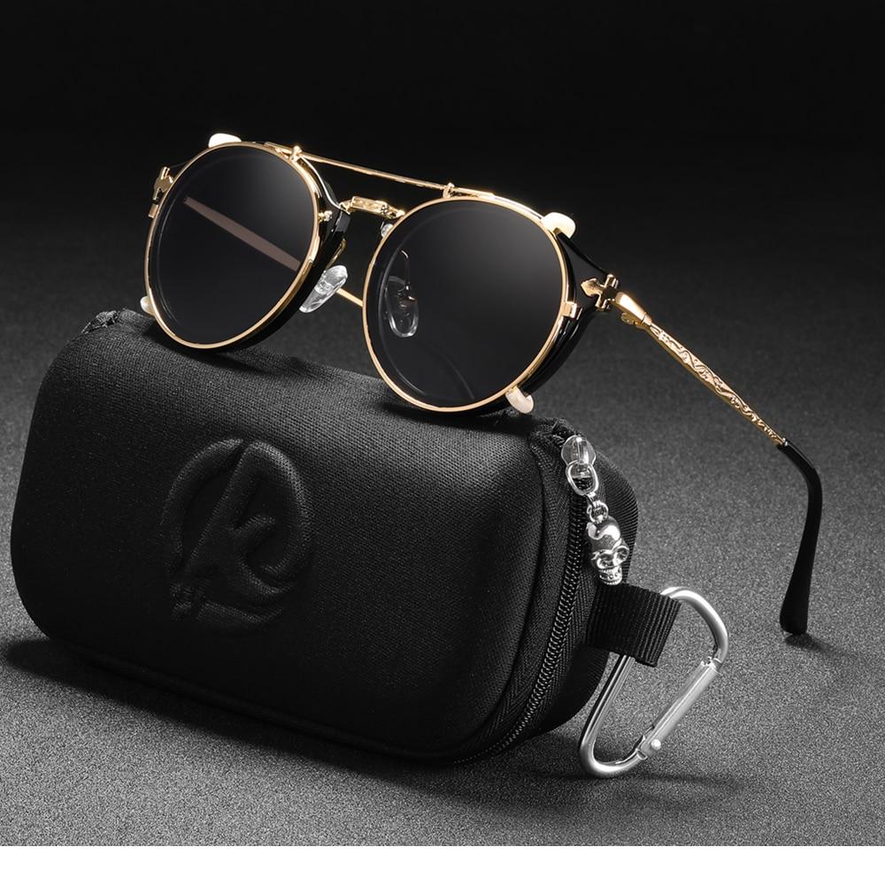 KDEAM™ Retro Steampunk Clip On Sunglasses