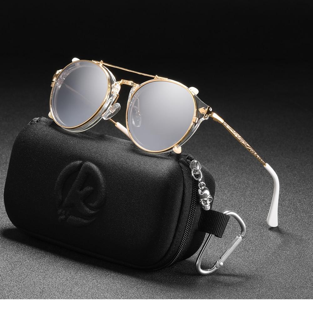 KDEAM™ Retro Steampunk Clip On Sunglasses