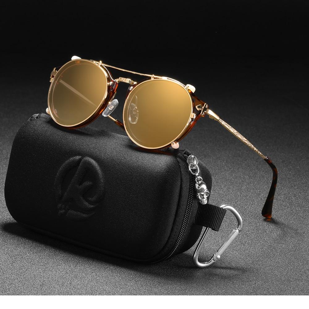 KDEAM™ Retro Steampunk Clip On Sunglasses