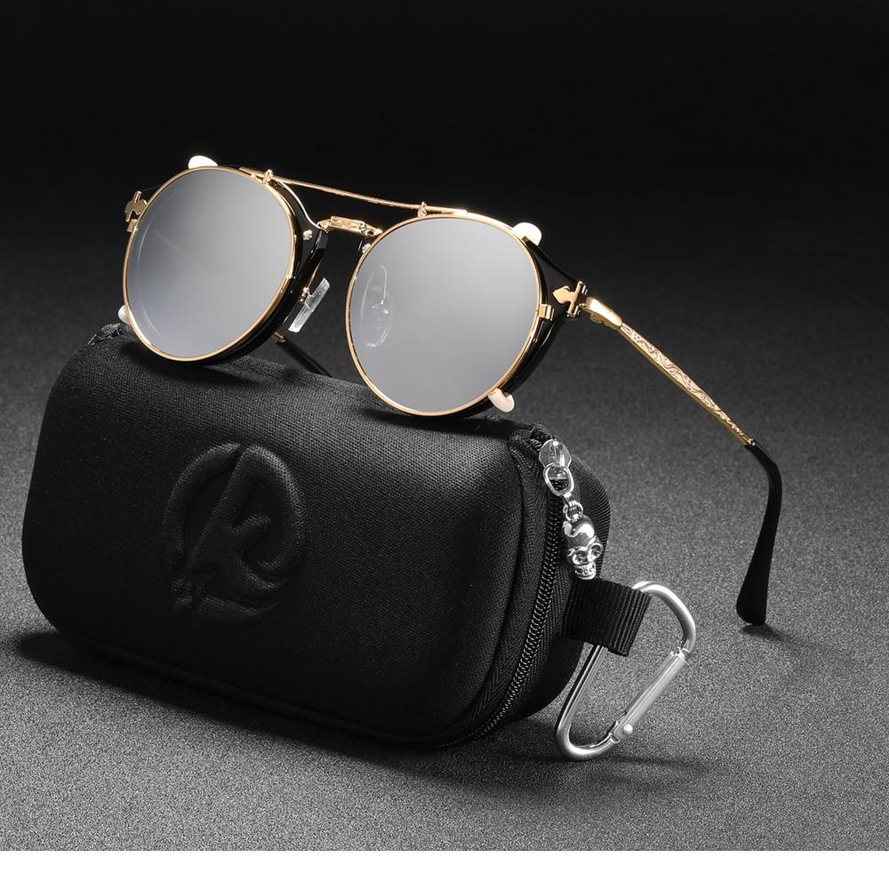 KDEAM™ Retro Steampunk Clip On Sunglasses