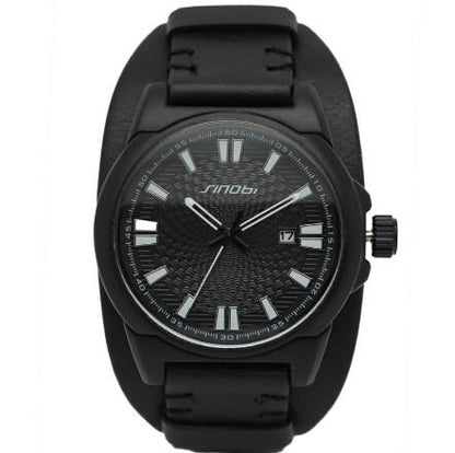 Luxury Leather Military Watch - Indigo-Temple