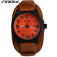 Luxury Leather Military Watch - Indigo-Temple