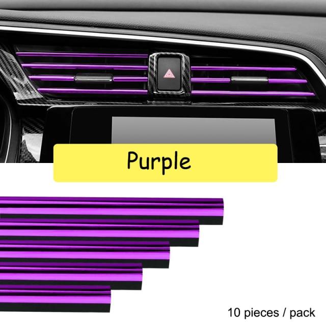 Stylish Car AC Vent Decor Strips (10 pcs)