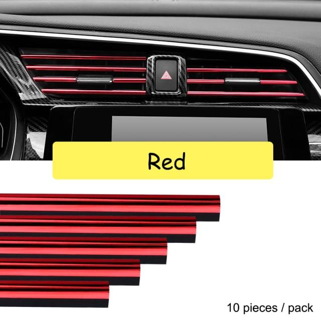 Stylish Car AC Vent Decor Strips (10 pcs)