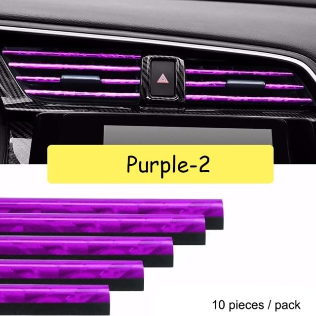 Stylish Car AC Vent Decor Strips (10 pcs)
