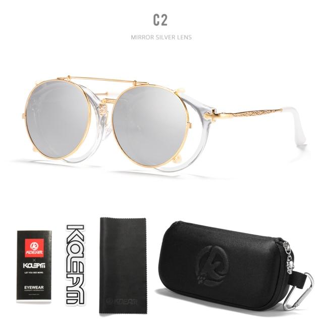 KDEAM™ Retro Steampunk Clip On Sunglasses