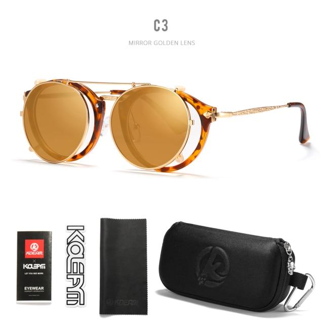 KDEAM™ Retro Steampunk Clip On Sunglasses