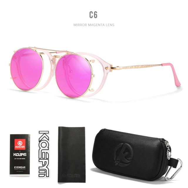 KDEAM™ Retro Steampunk Clip On Sunglasses