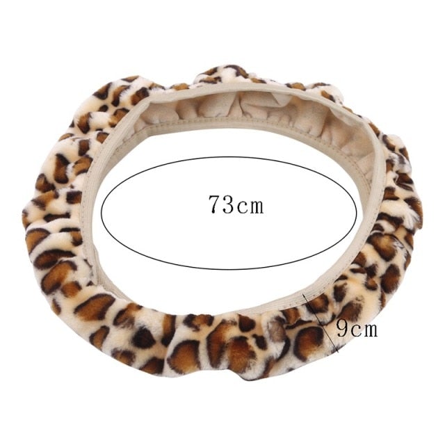 Warm Plush Car Steering Wheel Cover Set