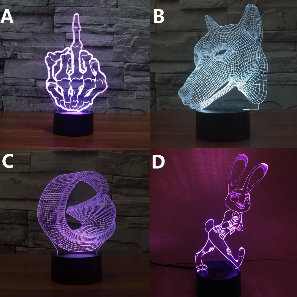 3D Visual Led Night Lights - Indigo-Temple