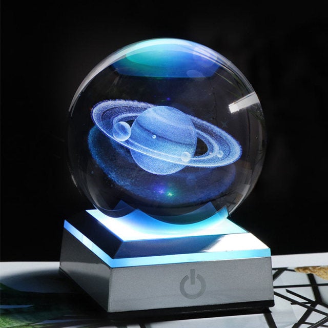 Laser Engraved Solar System LED Lamp