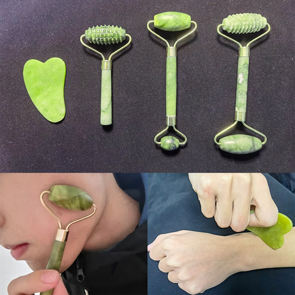 Natural Jade Stone Face Massage Roller