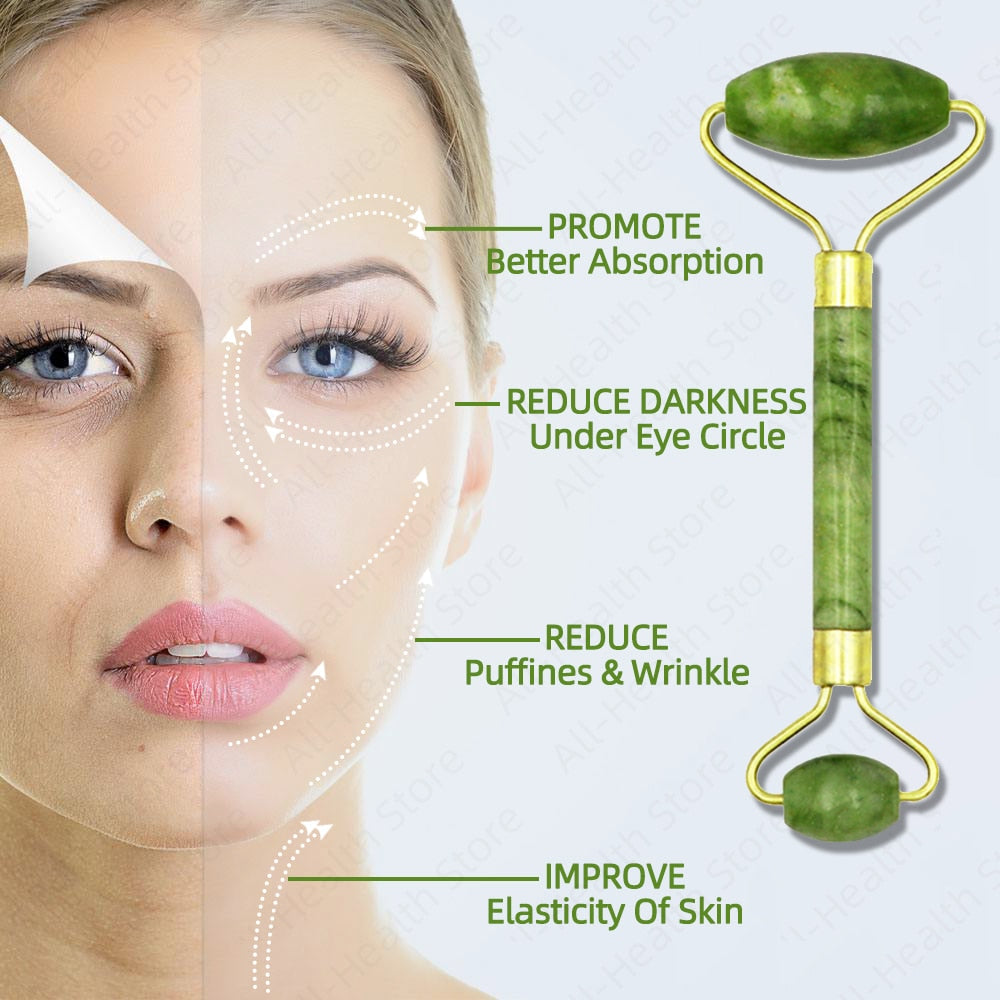 Natural Jade Stone Face Massage Roller