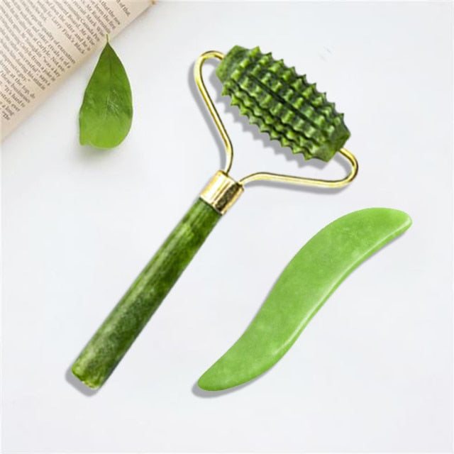 Natural Jade Stone Face Massage Roller