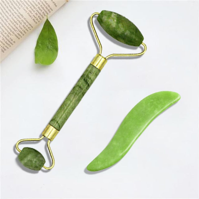 Natural Jade Stone Face Massage Roller