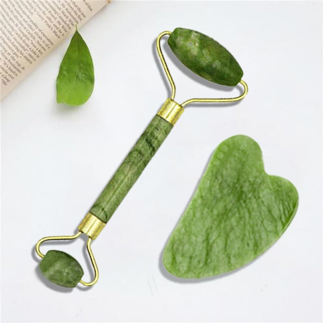 Natural Jade Stone Face Massage Roller