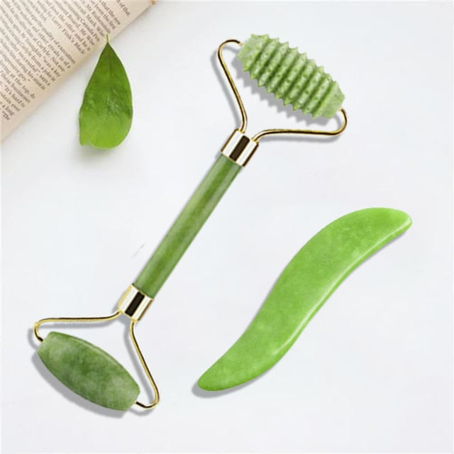 Natural Jade Stone Face Massage Roller