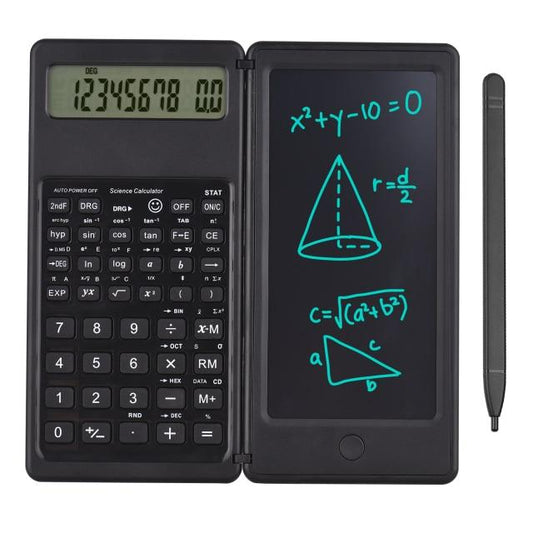 Foldable Dual Powered Calculator with 6.5Inch LCD Writing Tablet