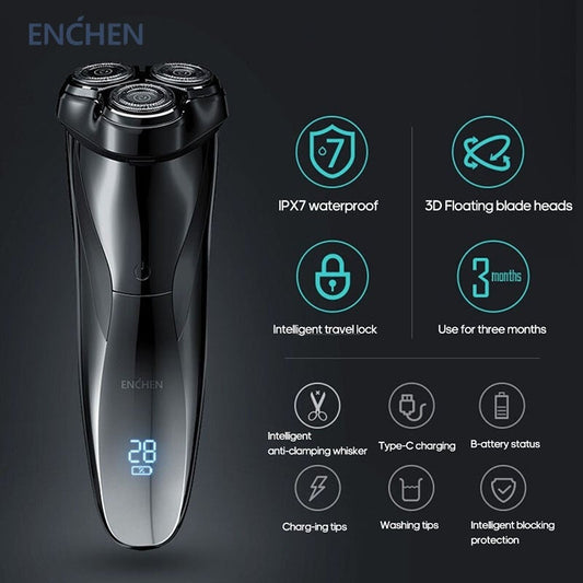 Enchen™ 3D Triple Blade IPX7 Electric Razor Shaver