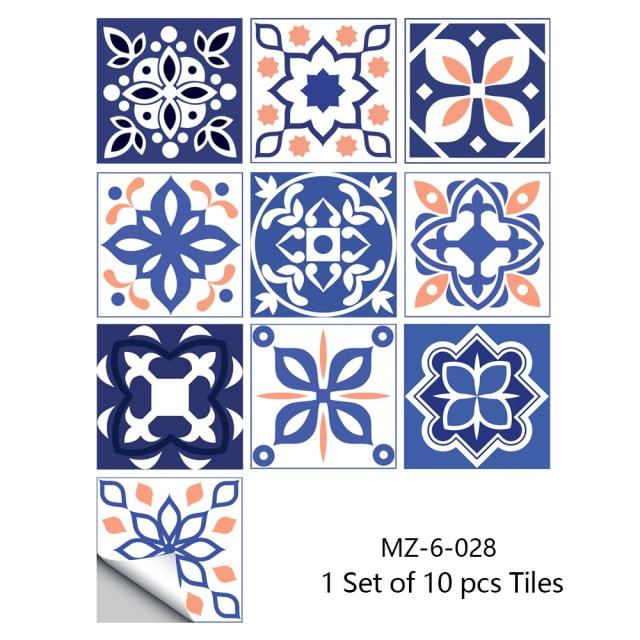 Portuguese Tiles Azulejo Decorative Stickers (10pcs)