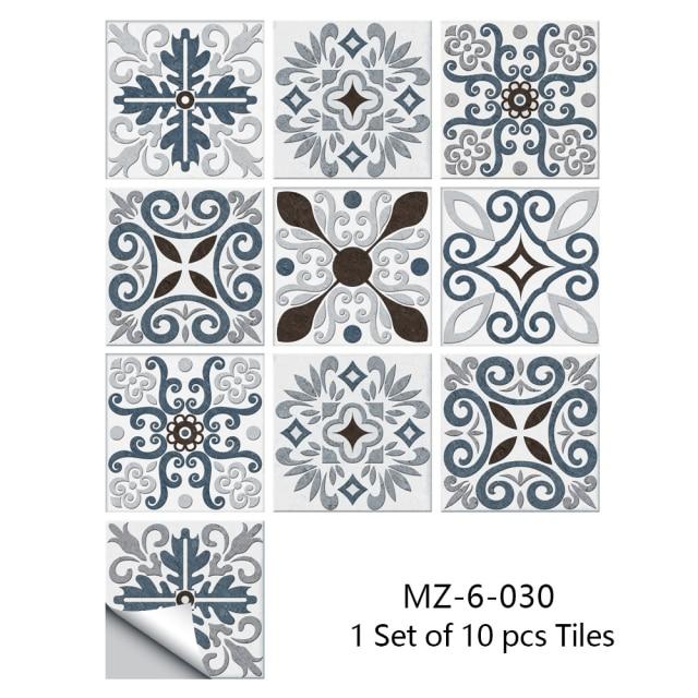 Portuguese Tiles Azulejo Decorative Stickers (10pcs)