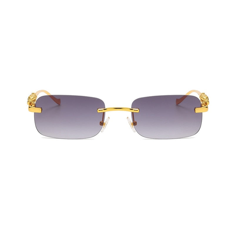 Unisex Leopard Luxury Rimless Sunglasses