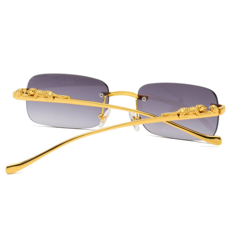 Unisex Leopard Luxury Rimless Sunglasses