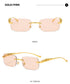 Unisex Leopard Luxury Rimless Sunglasses