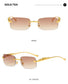 Unisex Leopard Luxury Rimless Sunglasses