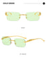 Unisex Leopard Luxury Rimless Sunglasses