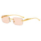 Unisex Leopard Luxury Rimless Sunglasses