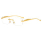 Unisex Leopard Luxury Rimless Sunglasses