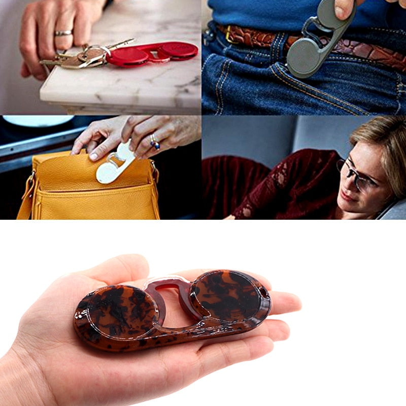Rimless Nose Clip Pocket Reading Glasses