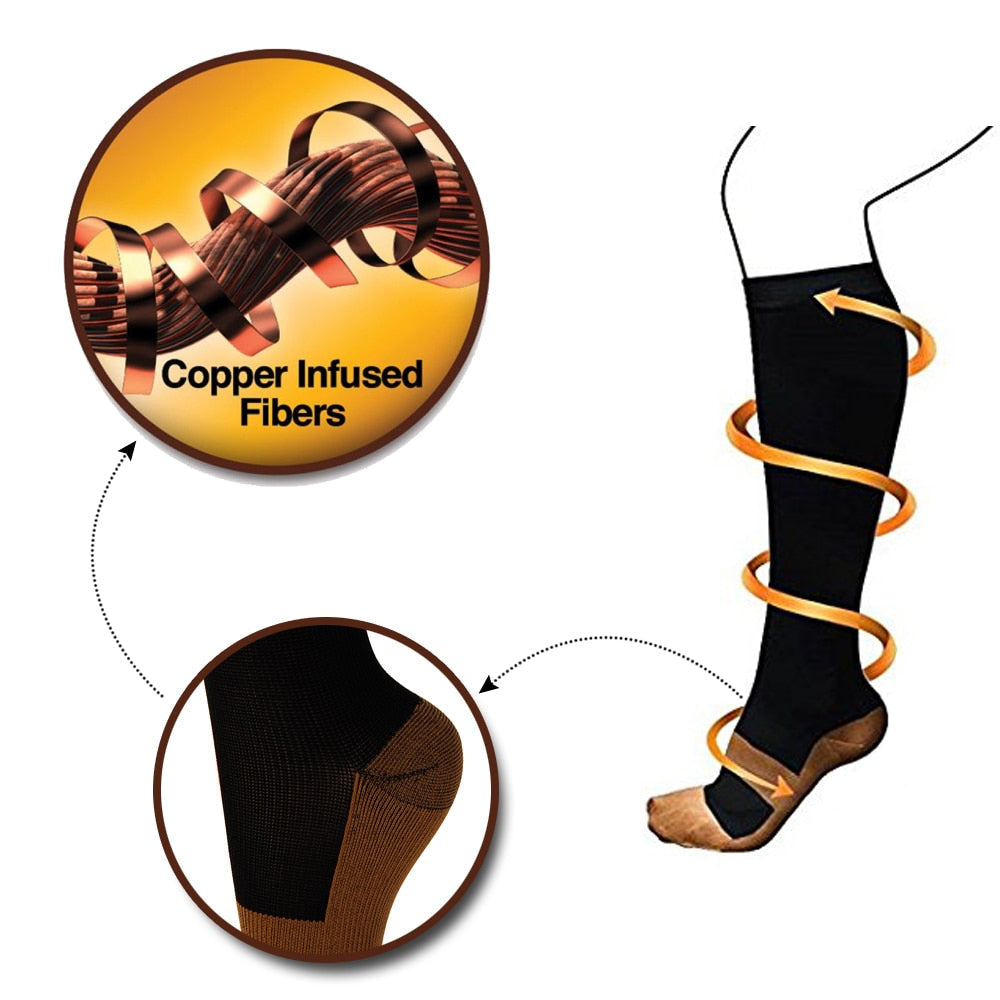 Copper Fiber Blood Circulation Compression Socks