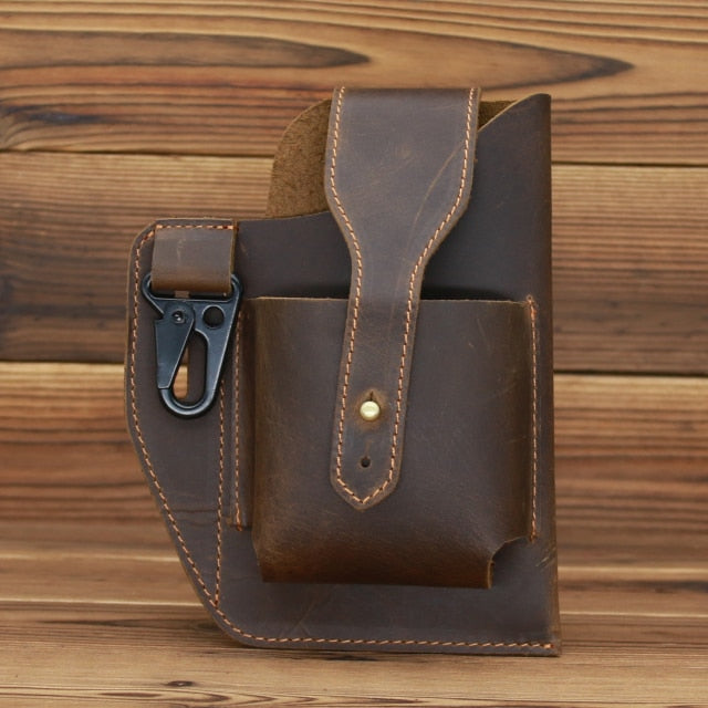Leather Retro EDC Organizer Waist-Bag for Men